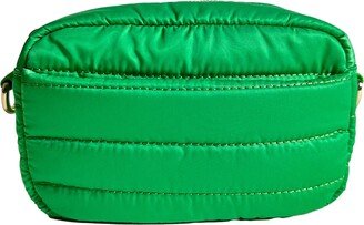 Ella Quilted Puffy Zip Top Bag In Green