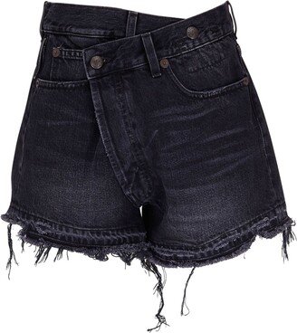 Asymmetric Denim Shorts-AA