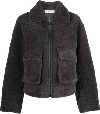 Cropped Faux-Fur Jacket-AC