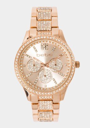 Rose Dial Crystal Bezel Watch