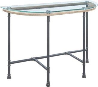 HIGHLIGHTHK Gray sofa table metal frame brantley table glass table top