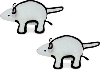 Tuffy Barnyard Mouse White, 2-Pack Dog Toys