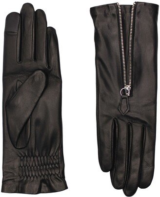 Jane Lambskin Leather Zip Gloves