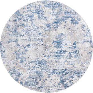 Amelia ALA705 5' x 5' Round Area Rug - Gray, Blue