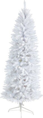 6Ft Slim White Artificial Christmas Tree With 743 Bendable Branches