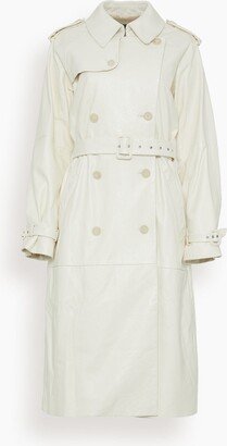 Leather Tanner Trench Coat in Ivory