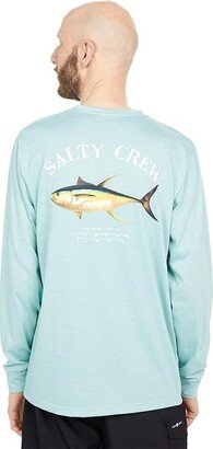 Salty Crew Ahi Mount Long Sleeve Tech Tee (Sage) Men's Clothing