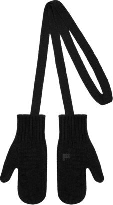 Recycled Cashmere Chunky Mittens — black S