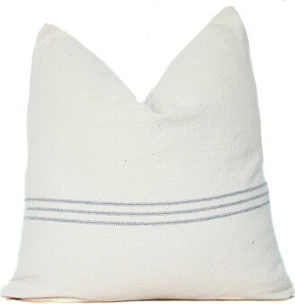 French Grain Sack Pillow Cover | Blue Stripe Lumbar No3002, Throw Pillows Covers