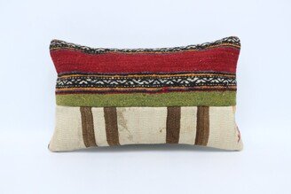 Throw Pillow, Home Decor Turkish Kilim Red Cover, Striped Rustic Organic 6470