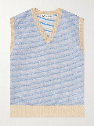 Striped Knitted Sweater Vest-AA