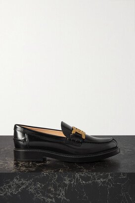 Gomma Basso Embellished Glossed-leather Loafers - Black