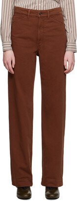 Brown Relaxed-Fit Jeans