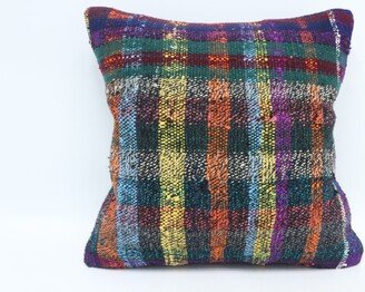 Pillow Covers, Kilim Pillow, Throw Cover, Rainbow Striped Cushion, Trendy Case, Southwestern 7048