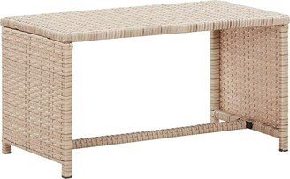 Coffee Table Beige 27.6x15.7x15 Poly Rattan