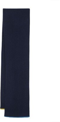 Contrasting-Trim Ribbed-Knit Scarf