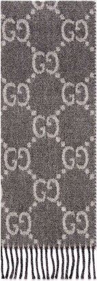 GG jacquard pattern knit scarf