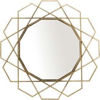 Metal 35 Geometric Mirror, Gold 35.0H - 36.0 x 2.0 x 35.0