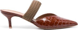 Masie 45mm embossed-effect patent mules