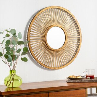 Idra Hand-Painted Gold Modern Mirror - 24H x 24W x 0.8D