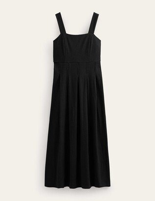 Strappy Seersucker Midi Dress