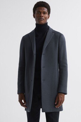 Wool Blend Single Breasted Epsom Overcoat-AB