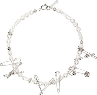 Silver & Off-White Pearl Lindsay Choker