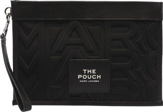 Logo-Patch Zipped Clutch Bag