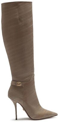 Logo Plaque Knee Boots