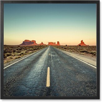 Photo Tiles: Wide Open Road Photo Tile, Black, Framed, 8X8, Multicolor