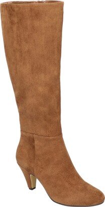 Women's Corinne Suede Inside Zip Wide Calf Tall Boots