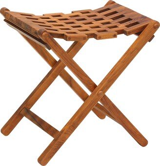 Mosaic Folding Stool in Solid Teak Wood