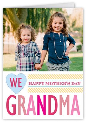 Mother's Day Cards: We Love Grandma Mother's Day Card, White, Matte, Folded Smooth Cardstock, Square