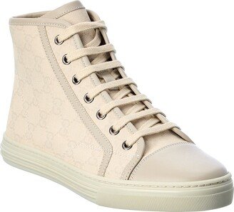 Gg Canvas & Leather High-Top Sneaker-AA