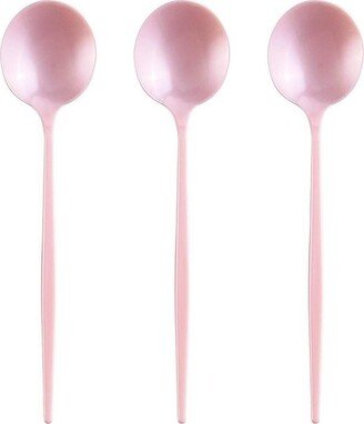 Modern Disposable Flatware Set, Includes 20 Spoons, Pink, Opulence Collection