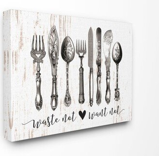 Waste Not Want Not Silverware Drawing Canvas Wall Art, 30 x 40