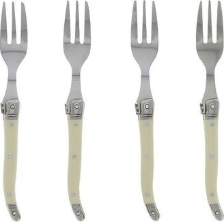 Laguoile 4pk Stainless Steel Cake Forks White