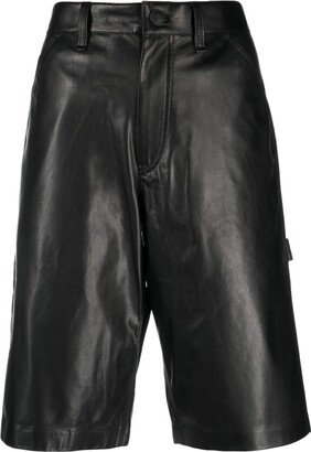 Leather Knee-Length Shorts
