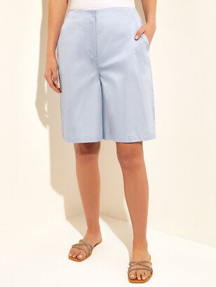 Knee-Length Cotton Bermuda Shorts