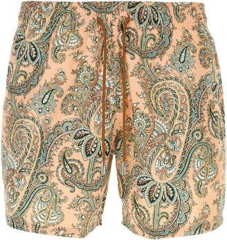 Paisley Printed Drawstring Swim Shorts