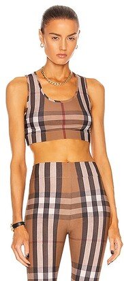 Immy Check Bra Top in Brown