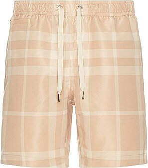 Martin 3c Check Swim Short in Beige