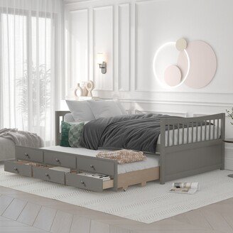Full size Daybed with Twin size Trundle and Drawers-AB