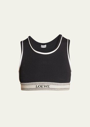 Logo-Band Piping Rib Sports Bra