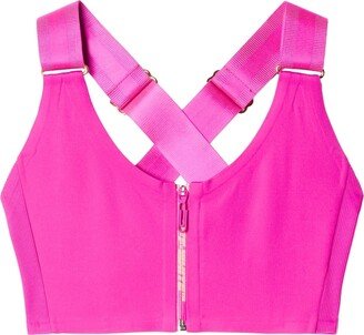 Zip-Logo Sports Bra