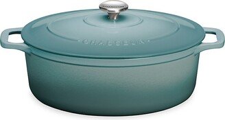 French Home Laguiole Chasseur 5.3-Quart Oval French Enameled Cast Iron Dutch Oven