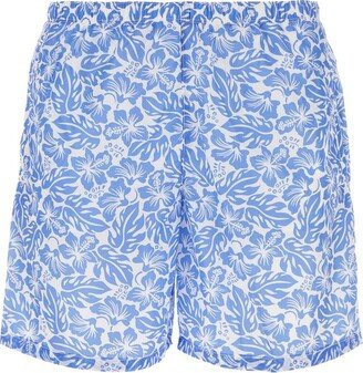 Allover Floral Printed Swim Shorts-AA