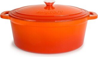 Neo 8Qt. Cast Iron Oval Dutch Oven, Matching Lid, Orange