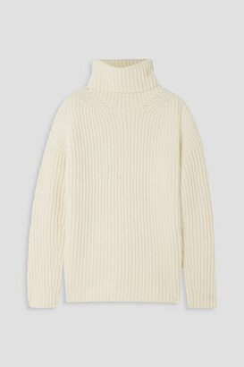 Ribbed merino wool turtleneck sweater