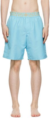 Blue Greca Border Swim Shorts-AA